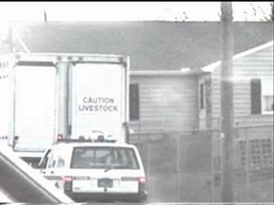 Carper's tractor trailer being inspected by the PSP