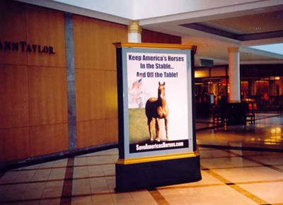 Save America's Horses Billboard rides into the King of Prussia Shopping Mall