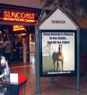 Save Americas Horses shopping mall poster in Steamtown Shopping Mall